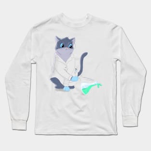 Curious science cat Long Sleeve T-Shirt